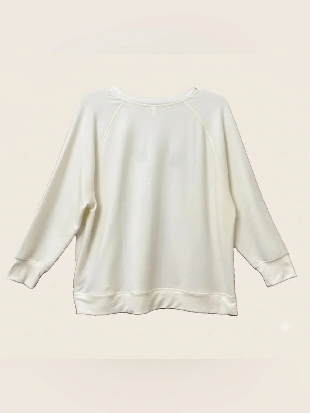 PHILOSOPHY PLUSH CHENILLE LETTERING SWEATSHIRT 2X CREAM BEACHY CRUISE RESORT $68